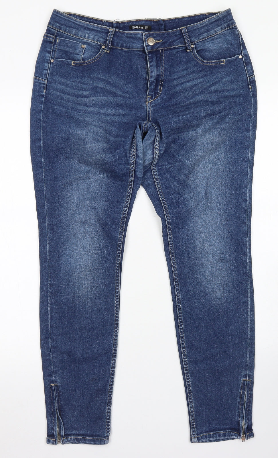 Womens UK Size 32 in Diverse Regular Fit Skinny Blue Jeans
