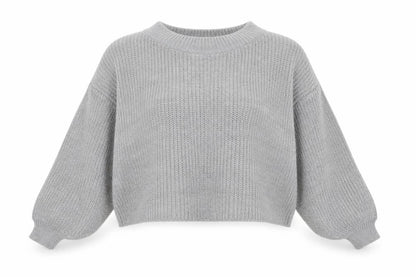 Cameo Rose Womens Grey High Neck Acrylic Pullover Jumper Size M - cropped