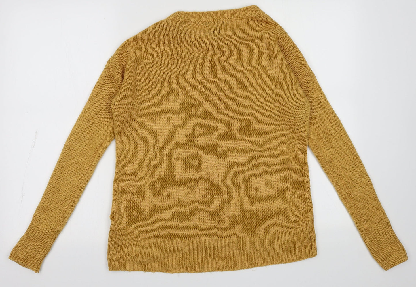 New Look Womens Yellow  Acrylic Pullover Sweatshirt Size S  Pullover