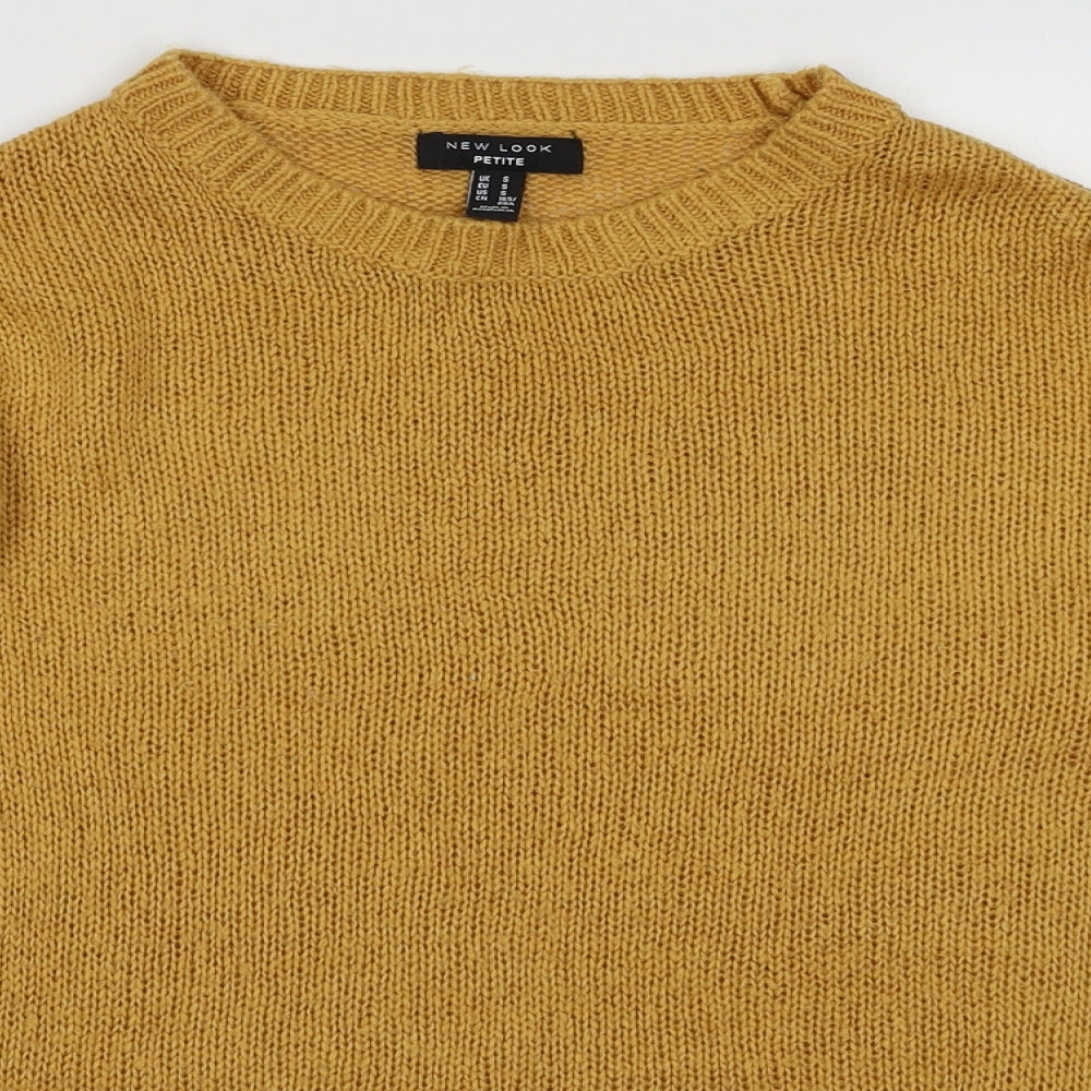 New Look Womens Yellow  Acrylic Pullover Sweatshirt Size S  Pullover