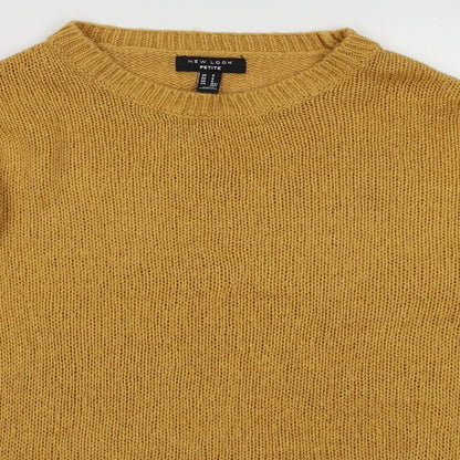 New Look Womens Yellow  Acrylic Pullover Sweatshirt Size S  Pullover
