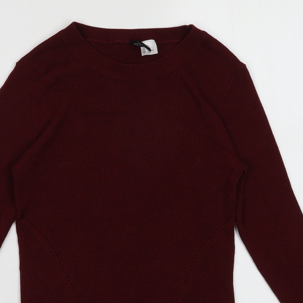 H&M Womens Red  Viscose Pullover Sweatshirt Size XS  Pullover