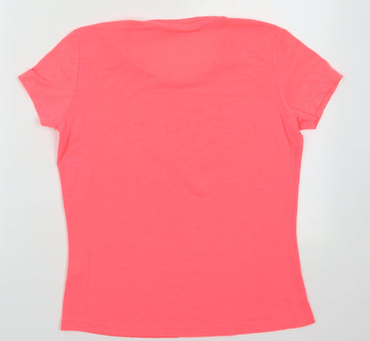 Womens UK Size S Preworn Pink Basic T-Shirt
