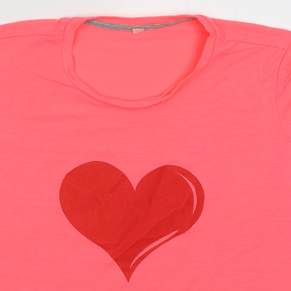 Womens UK Size S Preworn Pink Basic T-Shirt