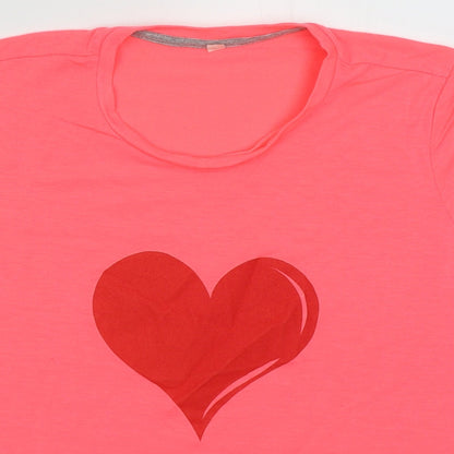 Womens UK Size S Preworn Pink Basic T-Shirt