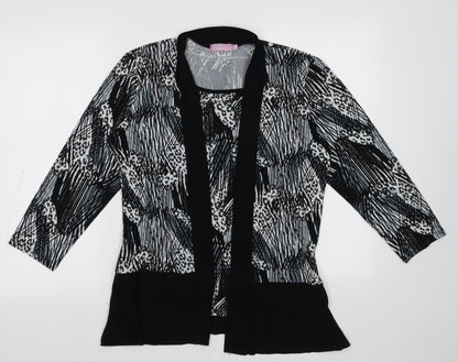 Sarah Hamilton Womens Grey Geometric Viscose Pullover Sweatshirt Size 14  Pullover