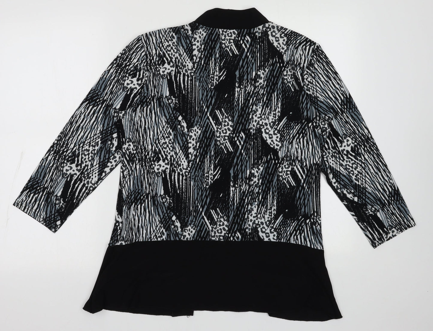 Sarah Hamilton Womens Grey Geometric Viscose Pullover Sweatshirt Size 14  Pullover