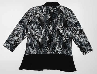 Sarah Hamilton Womens Grey Geometric Viscose Pullover Sweatshirt Size 14  Pullover