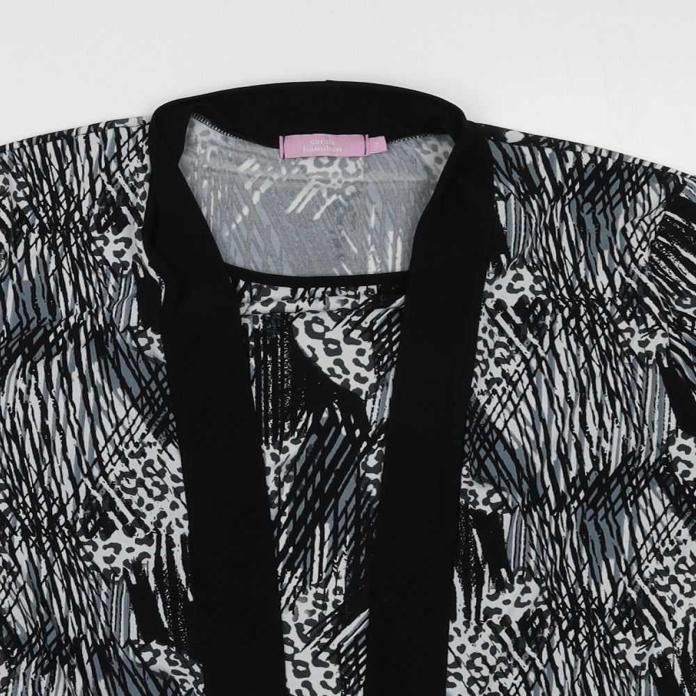 Sarah Hamilton Womens Grey Geometric Viscose Pullover Sweatshirt Size 14  Pullover