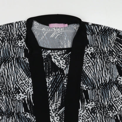 Sarah Hamilton Womens Grey Geometric Viscose Pullover Sweatshirt Size 14  Pullover