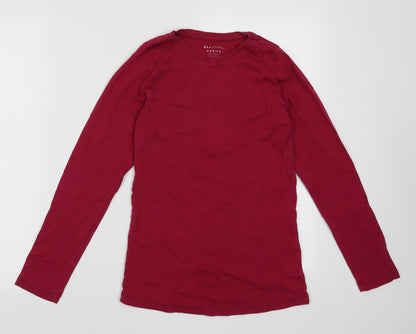 Peacocks Womens Purple  Cotton Pullover Sweatshirt Size 14  Pullover