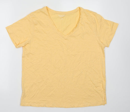 Womens UK Size 14 Preworn Orange Basic T-Shirt