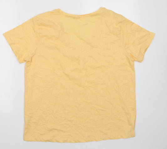 Womens UK Size 14 Preworn Orange Basic T-Shirt