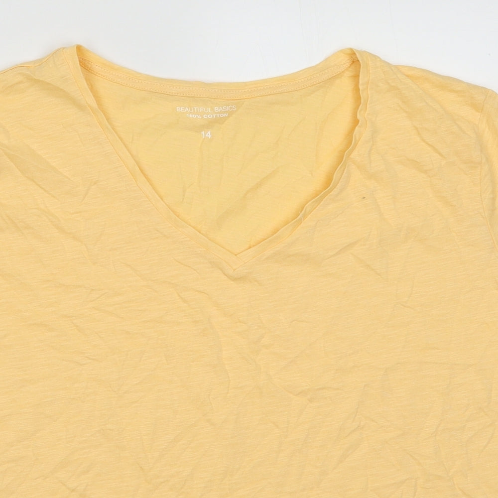Womens UK Size 14 Preworn Orange Basic T-Shirt