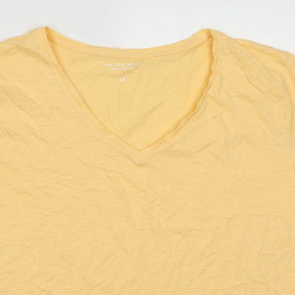 Womens UK Size 14 Preworn Orange Basic T-Shirt