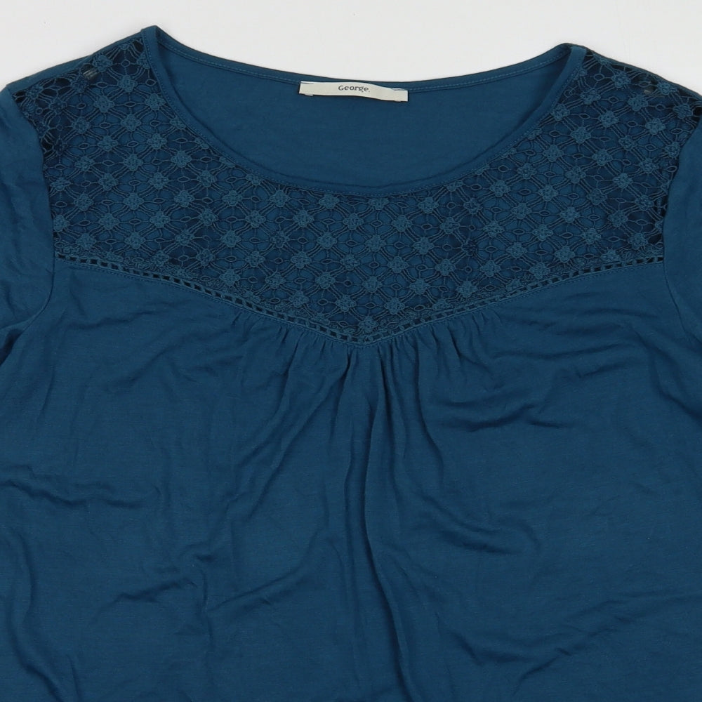 George Womens Blue  Polyester Pullover Sweatshirt Size 12  Pullover