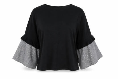 Front view of Primark women’s black cotton pullover sweatshirt, size UK 12, pullover