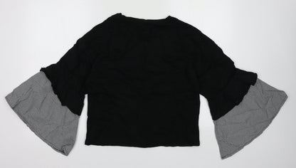 Back view of Primark women’s black cotton pullover sweatshirt, size UK 12, pullover