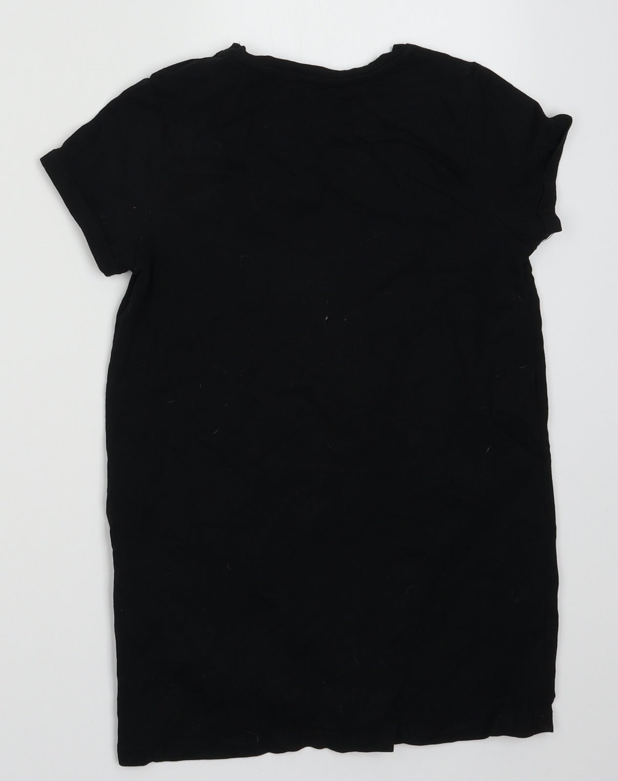 George Girls Black  Cotton Basic T-Shirt Size 8-9 Years Crew Neck Pullover - Dance Vibes