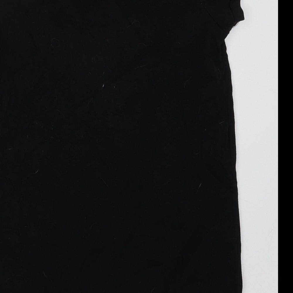 George Girls Black  Cotton Basic T-Shirt Size 8-9 Years Crew Neck Pullover - Dance Vibes