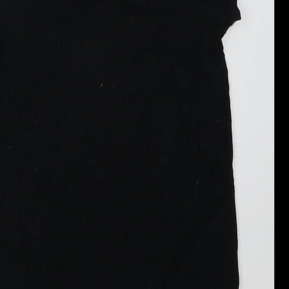 George Girls Black  Cotton Basic T-Shirt Size 8-9 Years Crew Neck Pullover - Dance Vibes