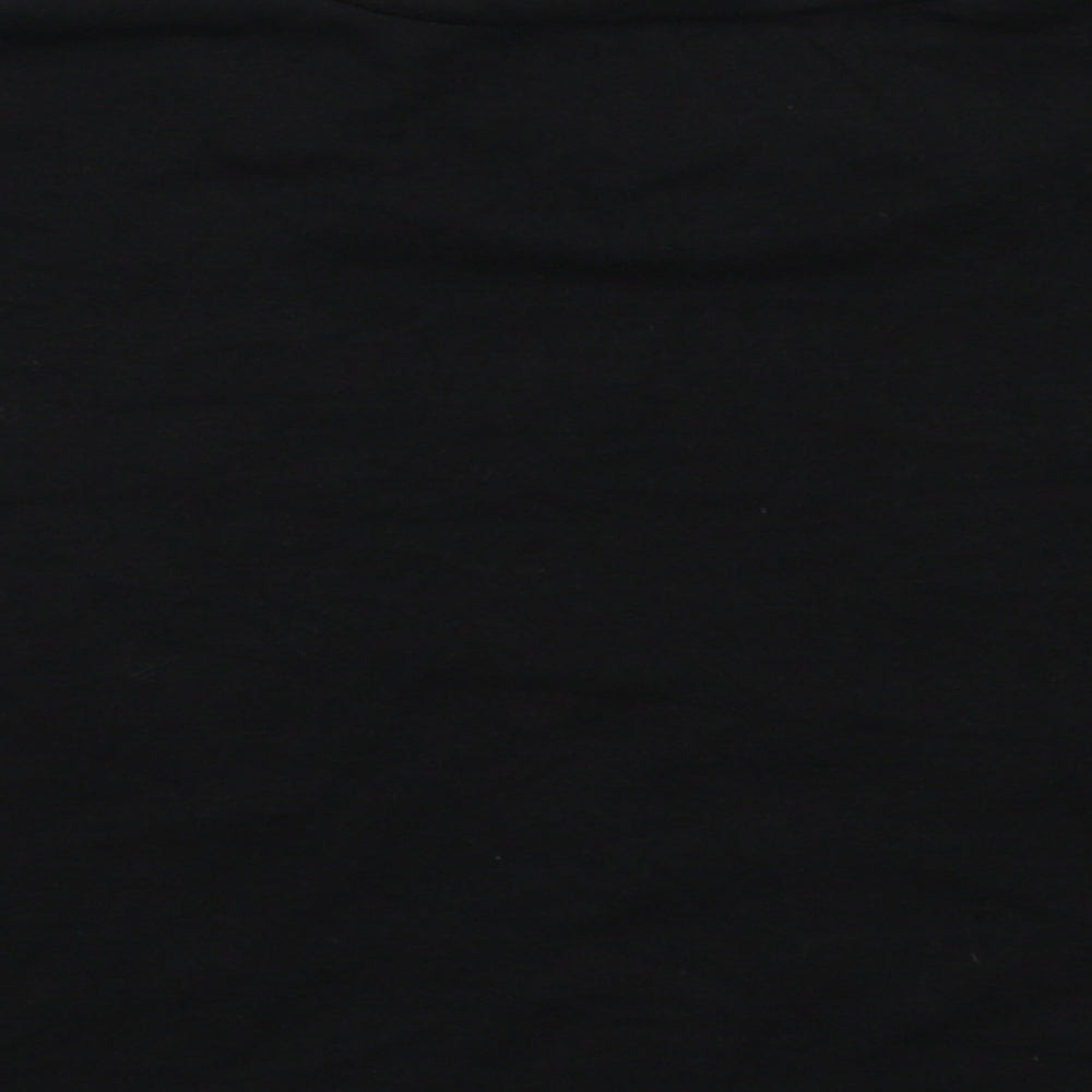 SheIn Womens Black  Cotton Cropped T-Shirt Size S Crew Neck - California