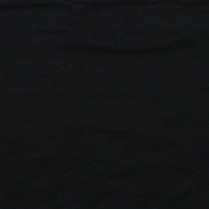 SheIn Womens Black  Cotton Cropped T-Shirt Size S Crew Neck - California