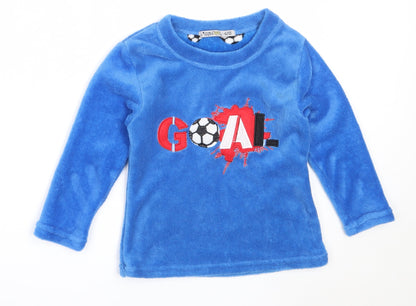 Chill Out Boys Blue Solid Polyester  Pyjama Top Size 4-5 Years