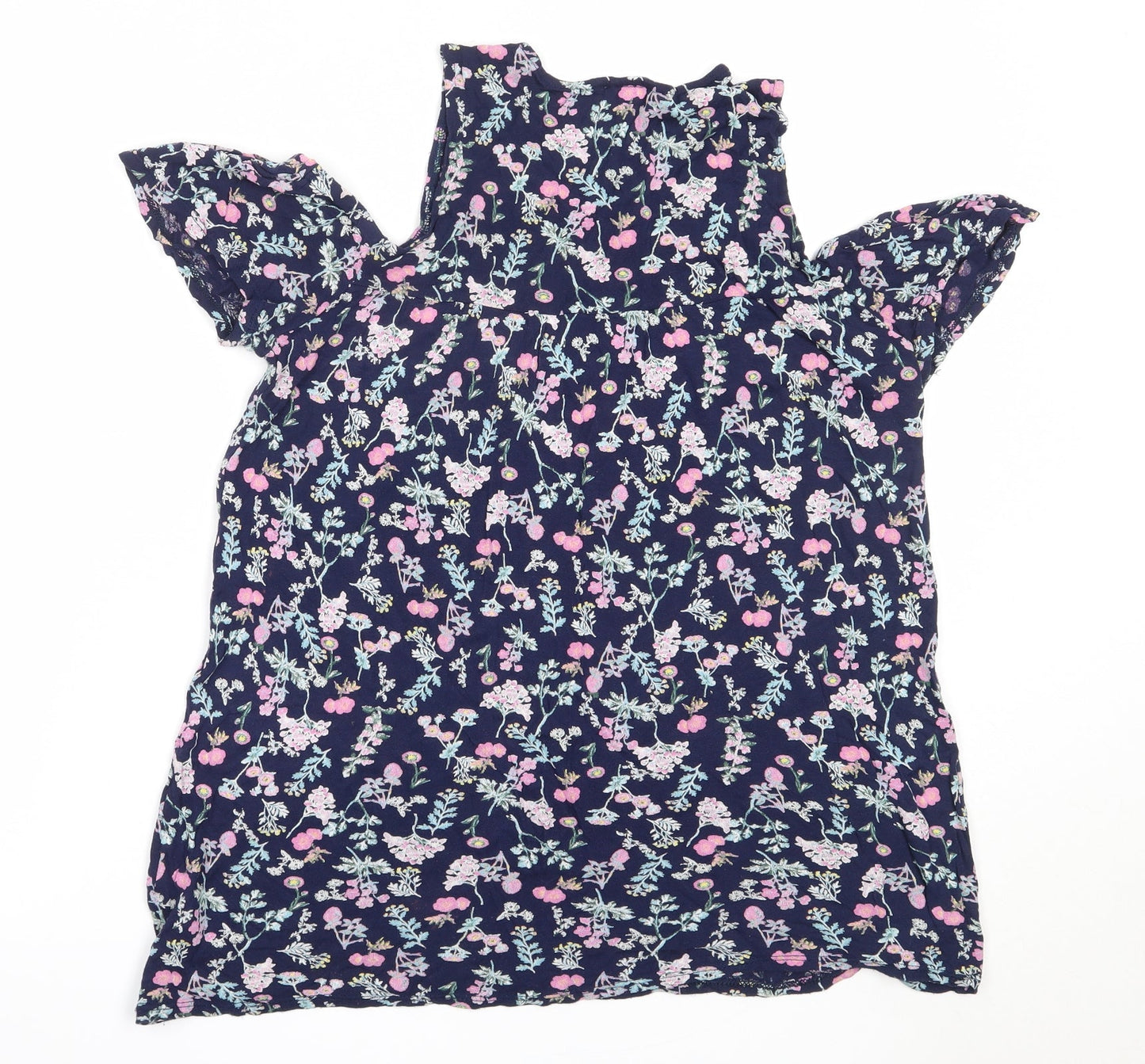 Womens UK Size 10 Papaya Blue Basic T-Shirt