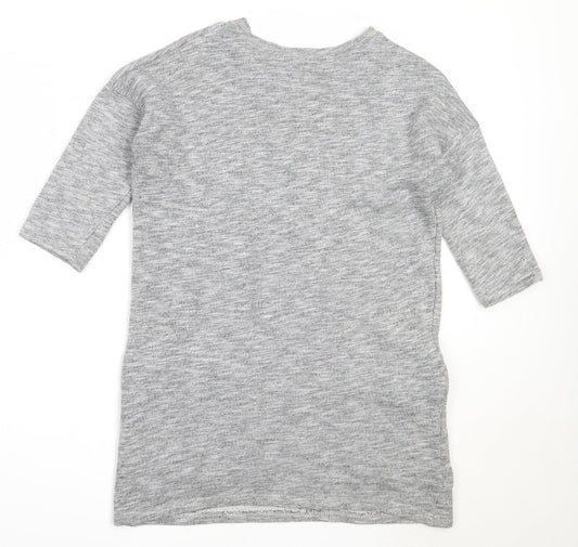 Womens UK Size 8 New Look Grey Tunic Jumper