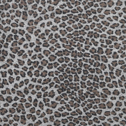 Autonomy Womens Grey Round Neck Animal Print Polyester Pullover Jumper Size S