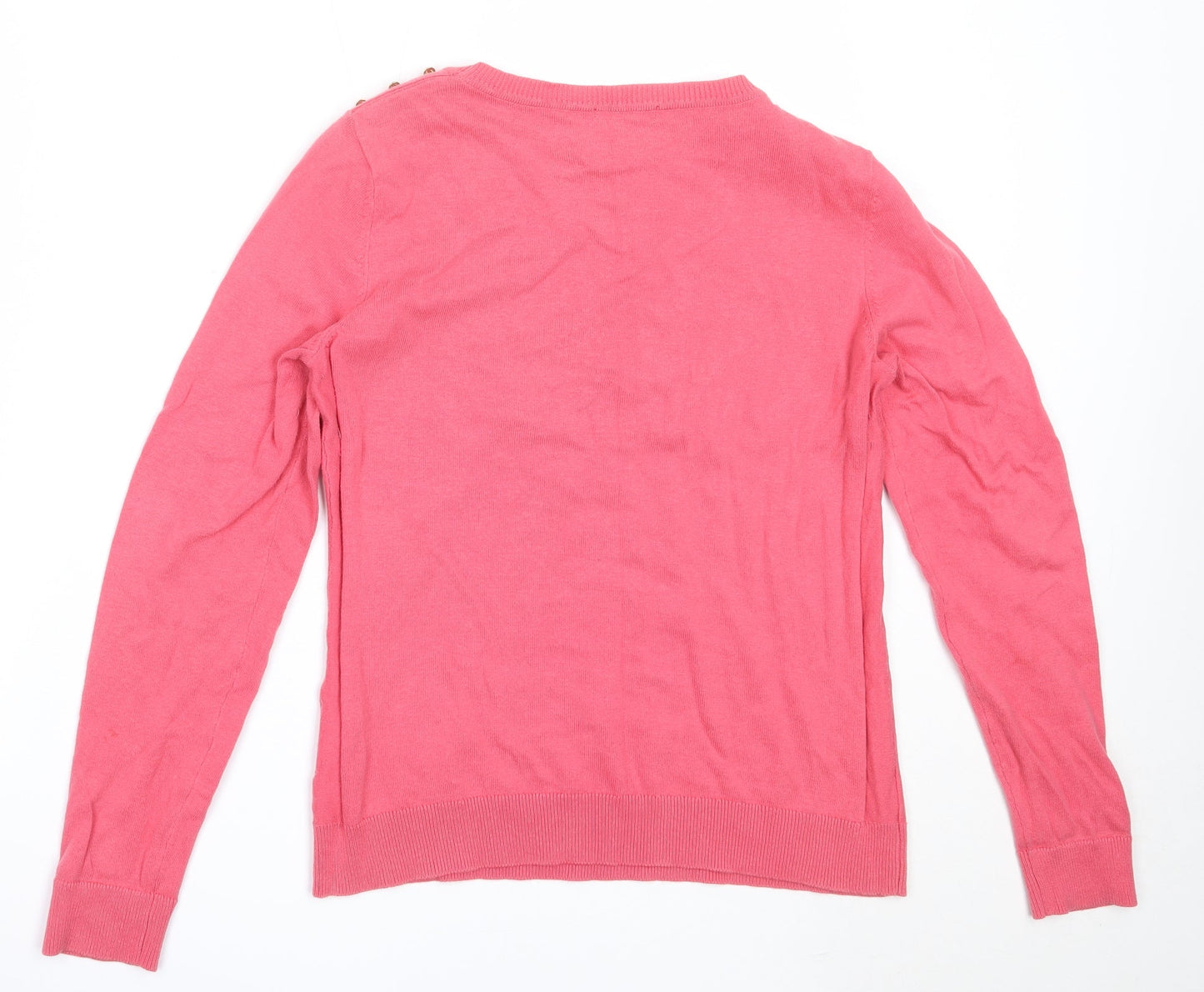 TEX Womens Pink Round Neck  Cotton Pullover Jumper Size L