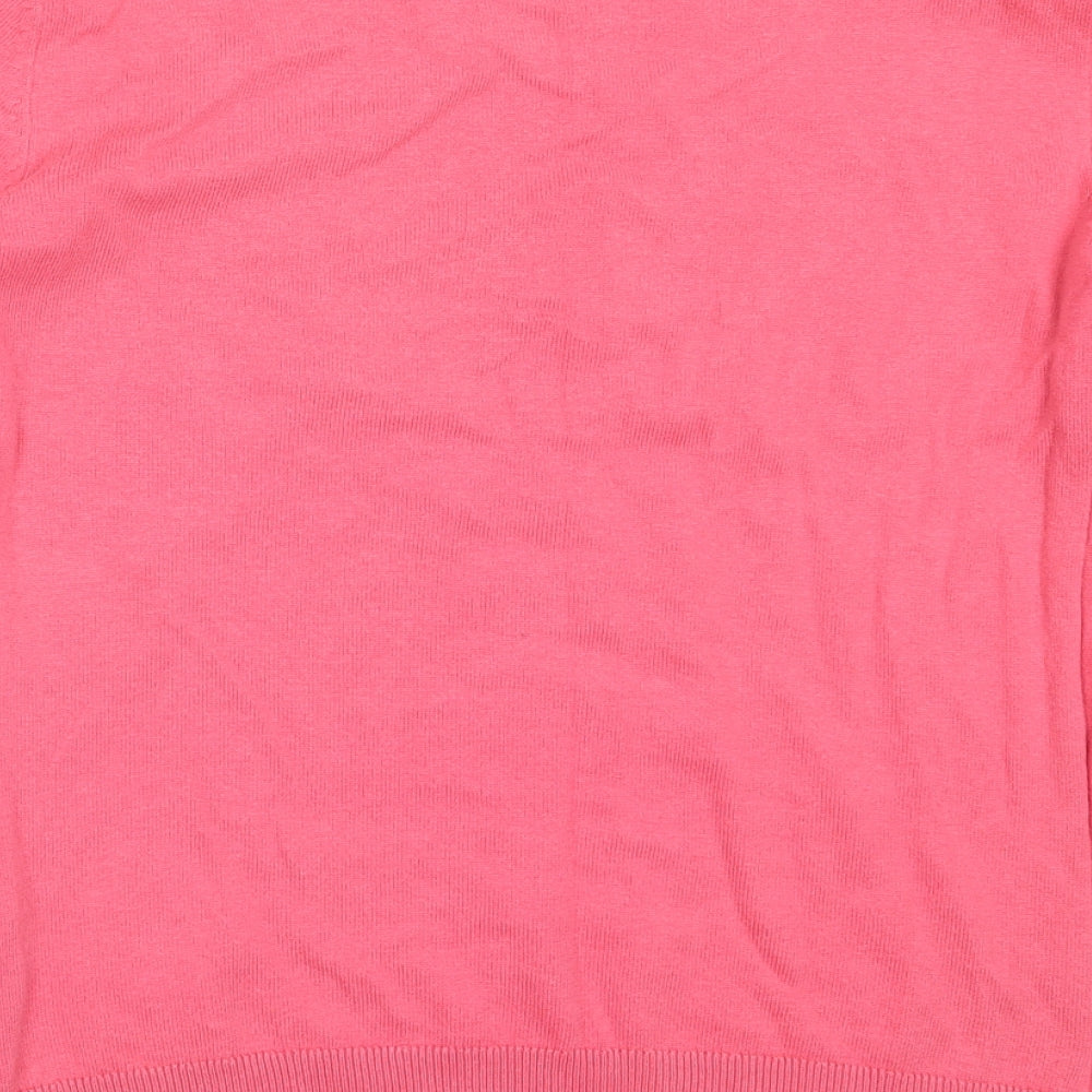 TEX Womens Pink Round Neck  Cotton Pullover Jumper Size L