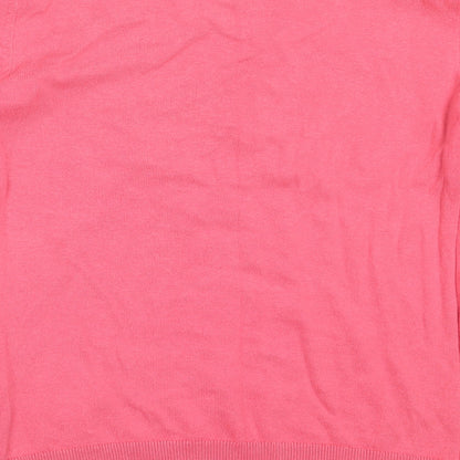 TEX Womens Pink Round Neck  Cotton Pullover Jumper Size L