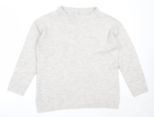 George Womens Grey Round Neck  Acrylic Pullover Jumper Size M