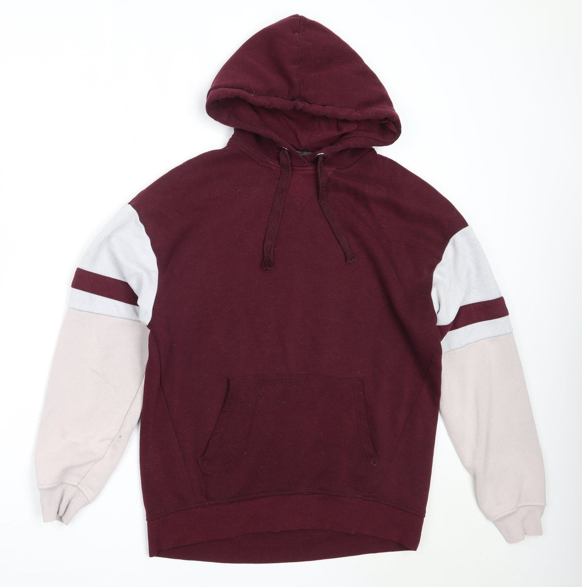 Front view of Primark women’s purple polyester pullover hoodie, size S