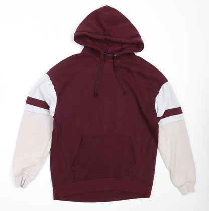 Front view of Primark women’s purple polyester pullover hoodie, size S
