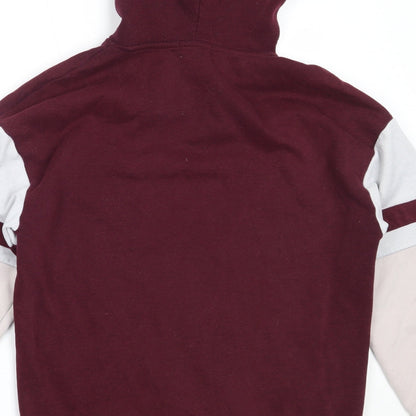 Brand and care label for Primark women’s purple polyester pullover hoodie, size S