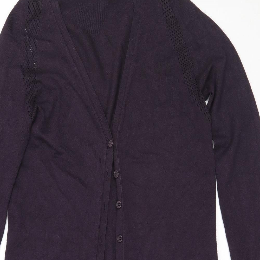 TWINSET Womens Purple V-Neck  Viscose Cardigan Jumper Size M