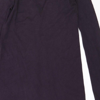 TWINSET Womens Purple V-Neck  Viscose Cardigan Jumper Size M