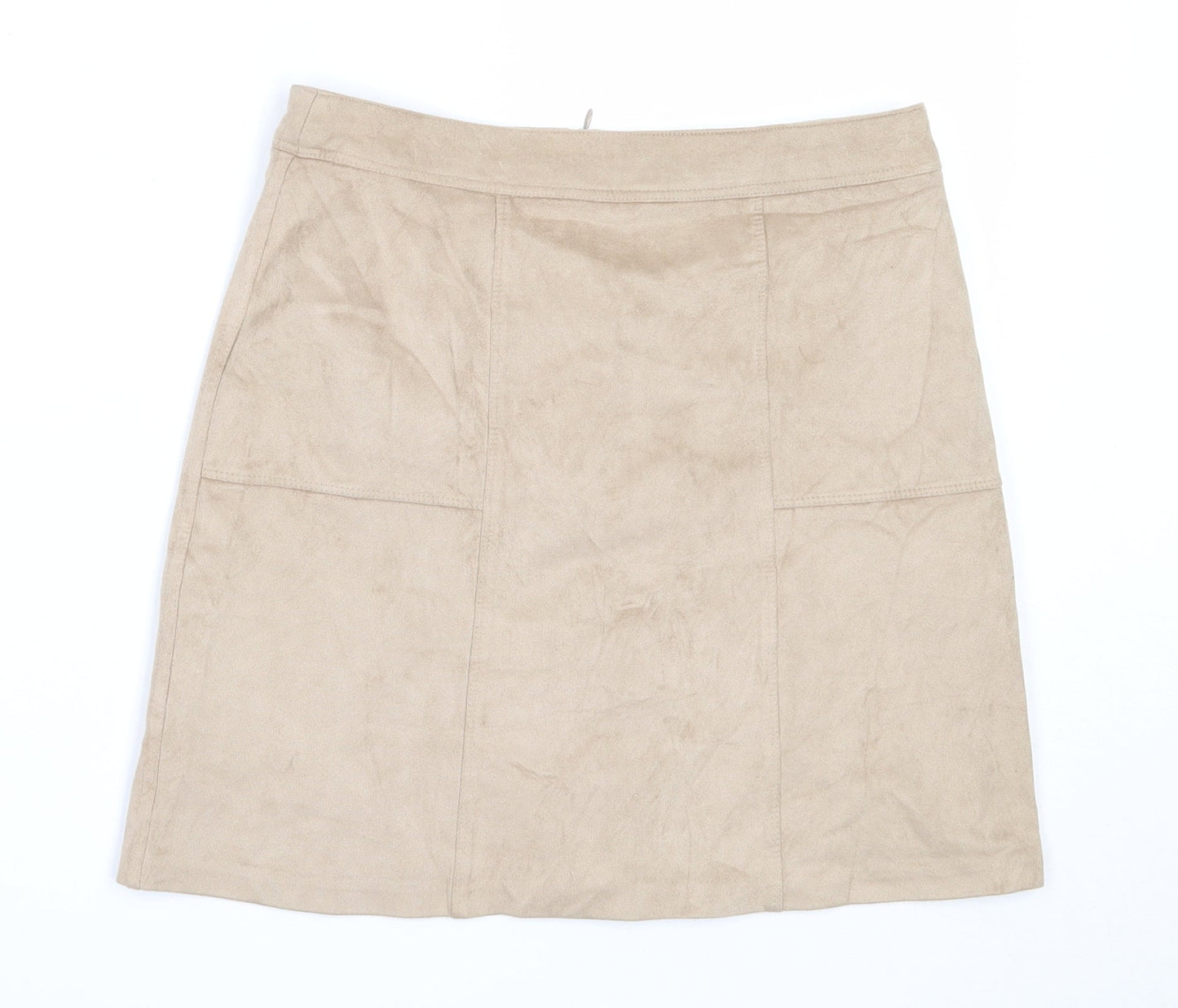 New Look Womens Beige  Polyester Mini Skirt Size 6