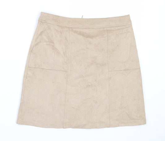 New Look Womens Beige  Polyester Mini Skirt Size 6