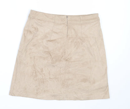 New Look Womens Beige  Polyester Mini Skirt Size 6