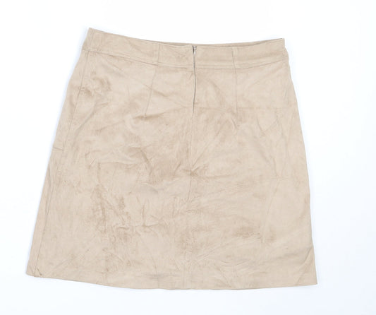 New Look Womens Beige  Polyester Mini Skirt Size 6