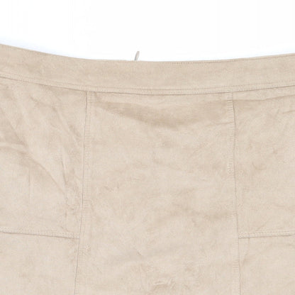 New Look Womens Beige  Polyester Mini Skirt Size 6