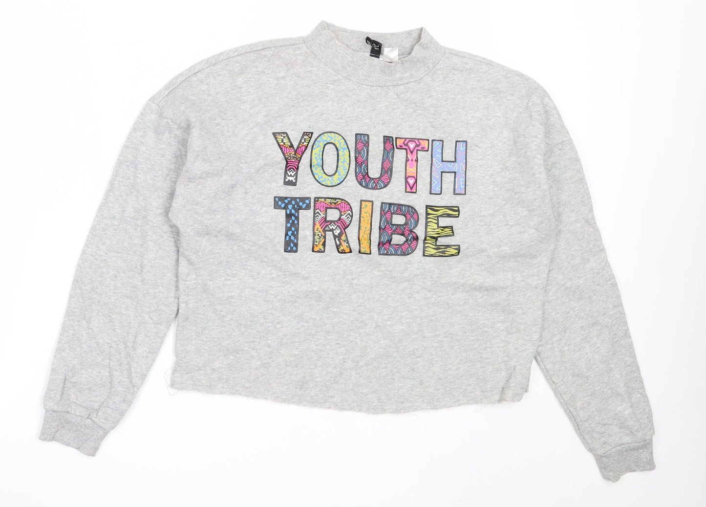 H&M Womens Grey  Cotton Pullover Sweatshirt Size M