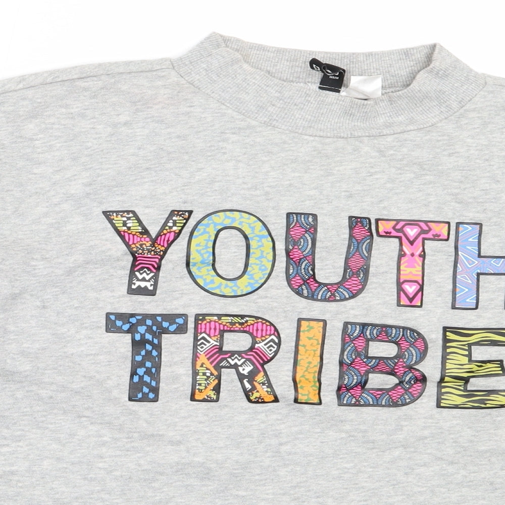 H&M Womens Grey  Cotton Pullover Sweatshirt Size M