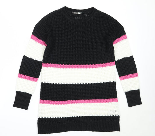 Pep&Co Womens Black Round Neck  Acrylic Pullover Jumper Size 8