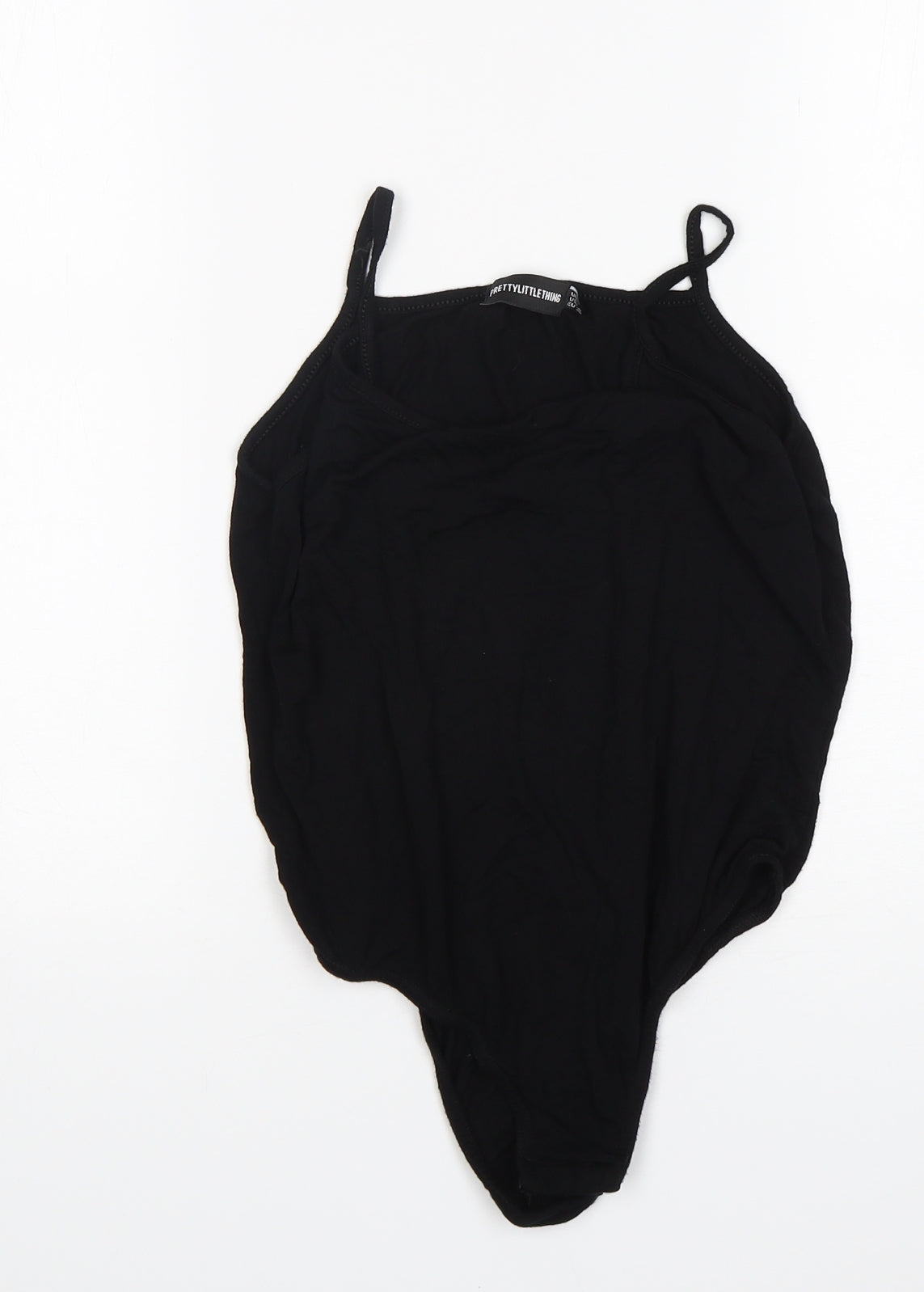 PRETTYLITTLETHING Womens Black  Viscose Bodysuit One-Piece Size 10