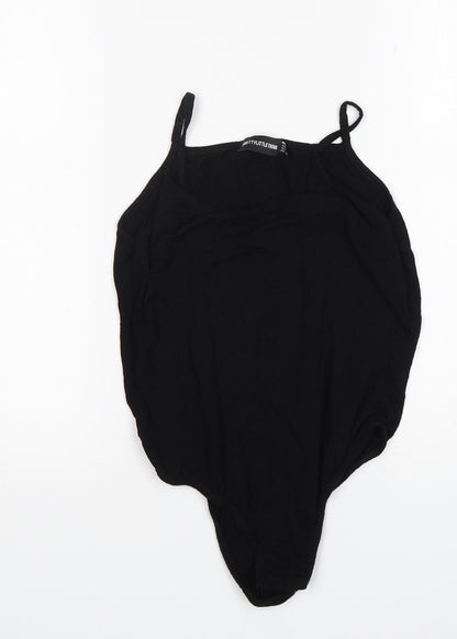PRETTYLITTLETHING Womens Black  Viscose Bodysuit One-Piece Size 10